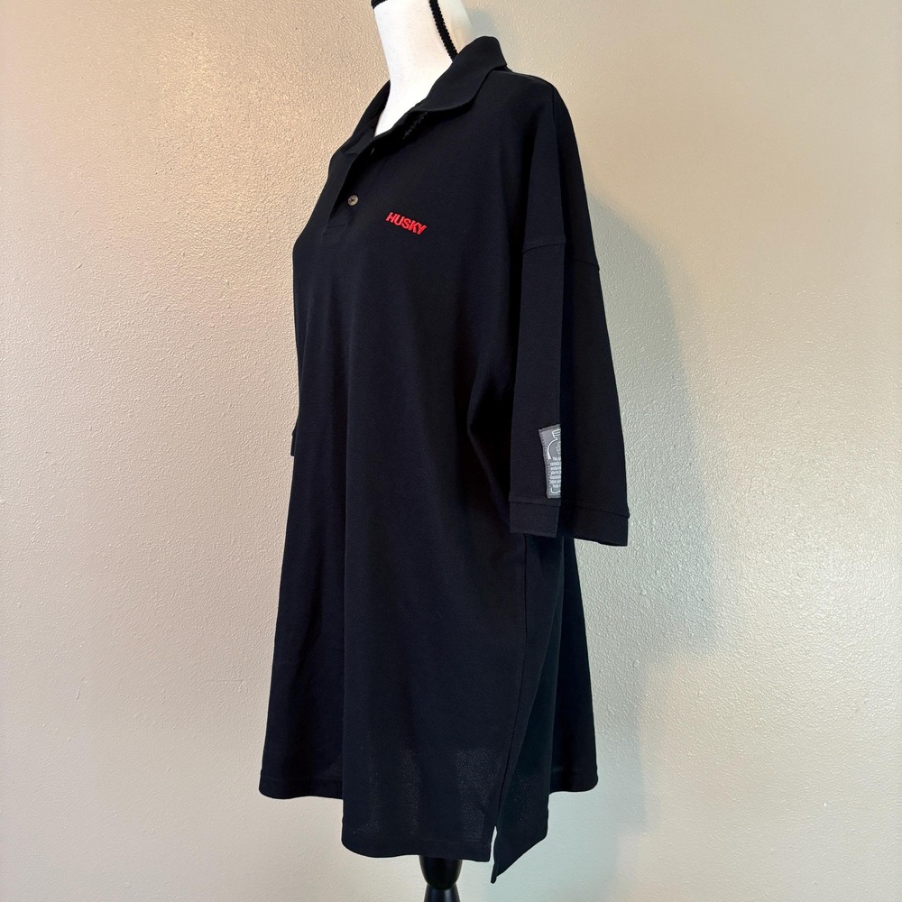 High Quality Recycled Cotton Polyester‎ Blend 90s Vintage Black Golf Polo 2XL - Picture 5 of 11